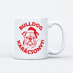Bulldog Karácsonyt bögre Karácsonyra