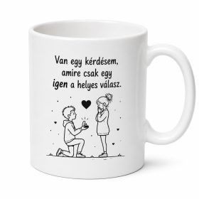   Van egy kérdésem, amire csak egy igen a helyes válasz. Lánykérős vicces bögre