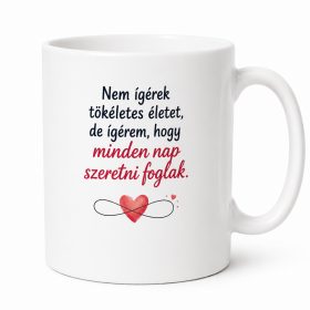   Nem ígérek tökéletes életet, de ígérem mindennap szeretni foglak. Eljegyzéshez bögre