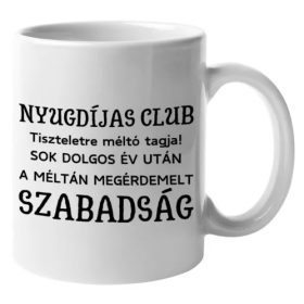   Sok dolgos év után méltán megérdemelt szabadság bögre nyugdíjasnak ajándék