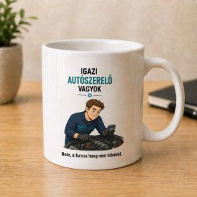 „Igazi autószerelő vagyok” bögre ajándék