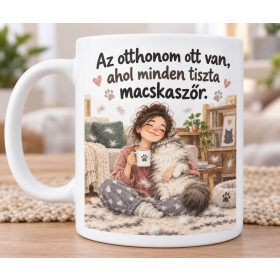   Macskaszőrös otthon bögre – házavatóra macskaimádóknak