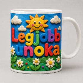 Legjobb unoka – vidám gyurmahatású bögre