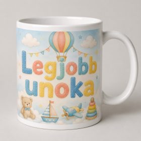 Legjobb unoka – pasztell babaszobás bögre