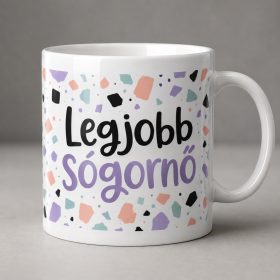 Legjobb sógornő – terrazzo mintás bögre