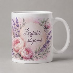 Legjobb sógornő – levendulás virágos bögre