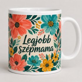 Legjobb szépmama – színes virágos bögre