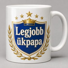 Legjobb ükpapa – királyi címeres bögre