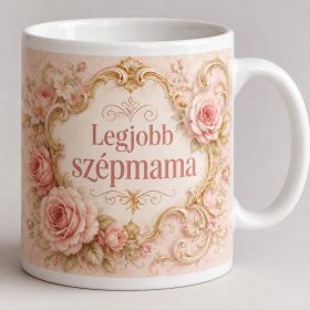 Legjobb szépmama – rózsás vintage bögre