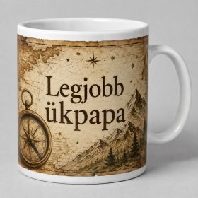 Legjobb ükpapa – térképes kalandor bögre