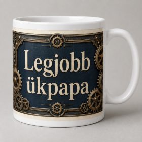 Legjobb ükpapa – steampunk fogaskerekes bögre