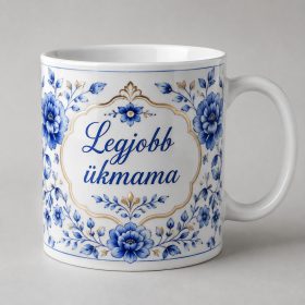 Legjobb ükmama – kék porcelánmintás bögre