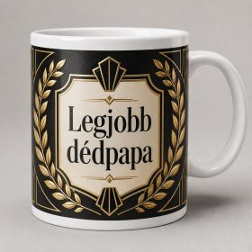 Legjobb dédpapa – fekete-arany art deco bögre