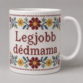 Legjobb dédmama – hímzett virágmintás bögre