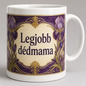 Legjobb dédmama – lila íriszes art nouveau bögre
