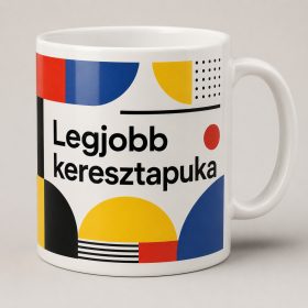 Legjobb keresztapuka – modern geometrikus bögre