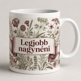 Legjobb nagynéni – botanikus vintage bögre
