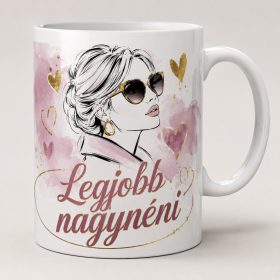 Legjobb nagynéni – divatos portrés bögre