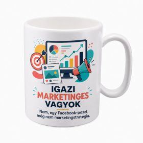 „Igazi marketinges vagyok” bögre ajándék