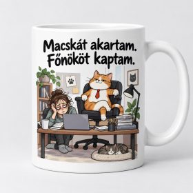   Macskát akartam főnököt kaptam bögre – munkahelyi ajándéknak macskaimádóknak
