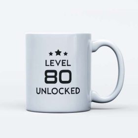 Level 80 unlocked szülinapi ajándék bögre 80 éveseknek