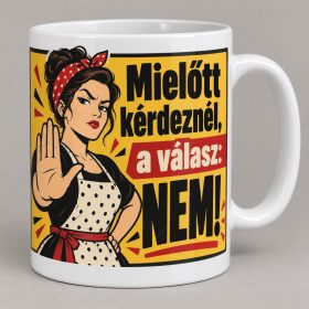 Mielőtt kérdeznél a válasz NEM vicces anya bögre