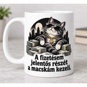   Fizetésemet a macskám kezeli bögre – munkahelyi ajándéknak macskásoknak