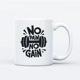 No pain, No gain vicces feliratú bögre sportolóknak