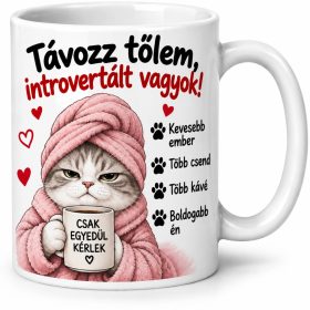   Köntösös morcos cica bögre – születésnapra introvertált macskaimádóknak