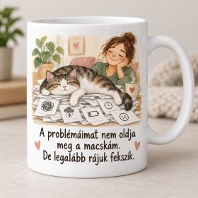   Problémáimat a macskám befekszi bögre – névnapra cicás nőknek