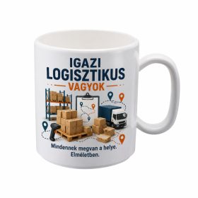 „Igazi logisztikus vagyok” bögre ajándék