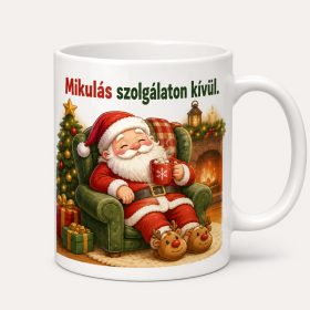 Mikulás szolgálaton kívül pihenős bögre
