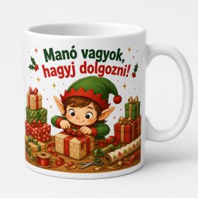 Manó vagyok hagyj dolgozni karácsonyi bögre
