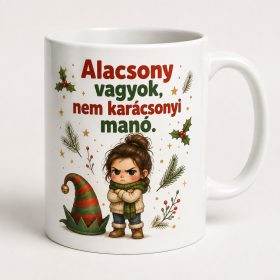 Alacsony vagyok nem karácsonyi manó bögre
