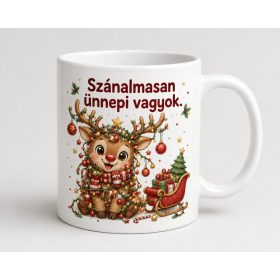 Szánalmasan ünnepi vagyok rénszarvasos bögre