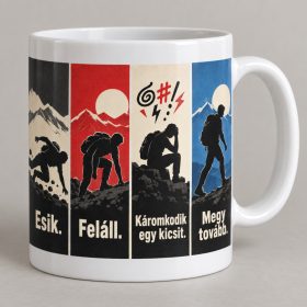 Esik feláll káromkodik megy tovább férfi bögre