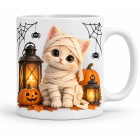   Múmiának öltözött kiscica halloweenre macskarajongóknak