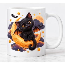 Denevérszárnyas fekete cica halloweenre macskaimádóknak