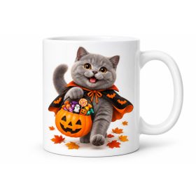 Tökös jelmezű szürke cica halloweenre cicabarátoknak