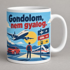 Gondolom nem gyalog utazós politikai aranyköpés bögre