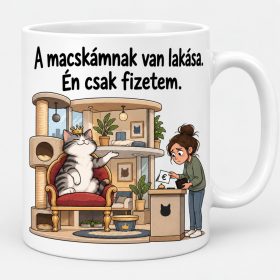   Macskámnak van lakása én csak fizetem bögre – házavatóra macskásoknak