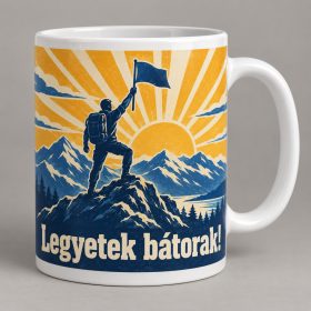 Legyetek bátrak motiváló politikai aranyköpés bögre