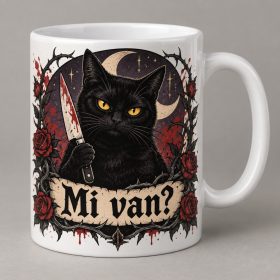   Mi van gótikus késes fekete macska halloween ajándék macskásoknak