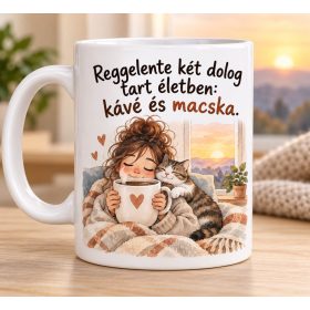   Reggelente kávé és macska bögre – születésnapra macskaimádóknak
