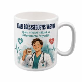 „Igazi egészségügyis vagyok” bögre ajándék