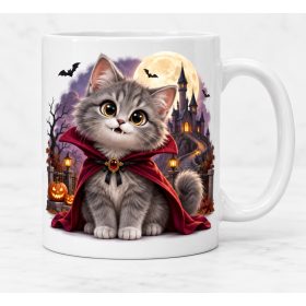   Vámpír szürke kiscica bögre – Halloweenre macskaimádóknak